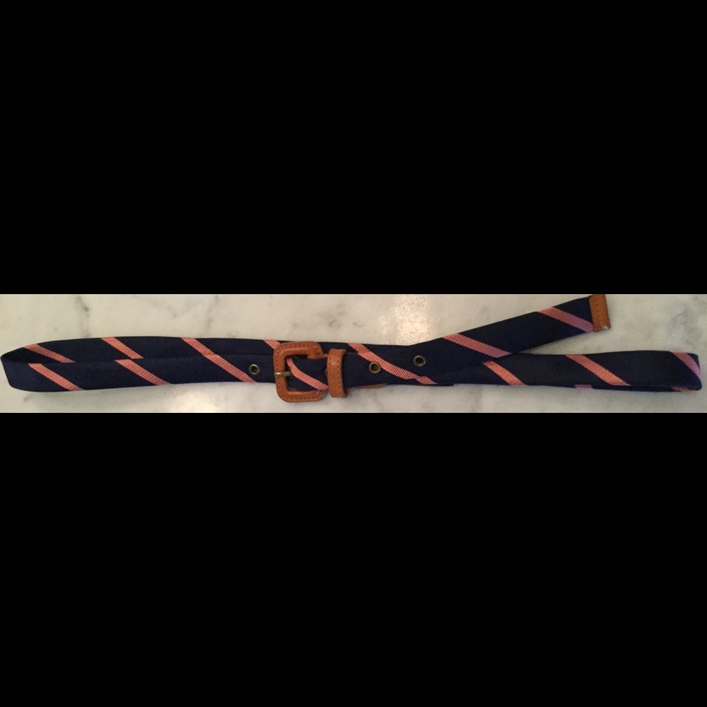 Brooks Brothers silk belt. Navy/ pink. Medium - Picture 2 of 4